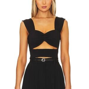 Nonchalant Label Sleek Black Juliana Crop Top Size L